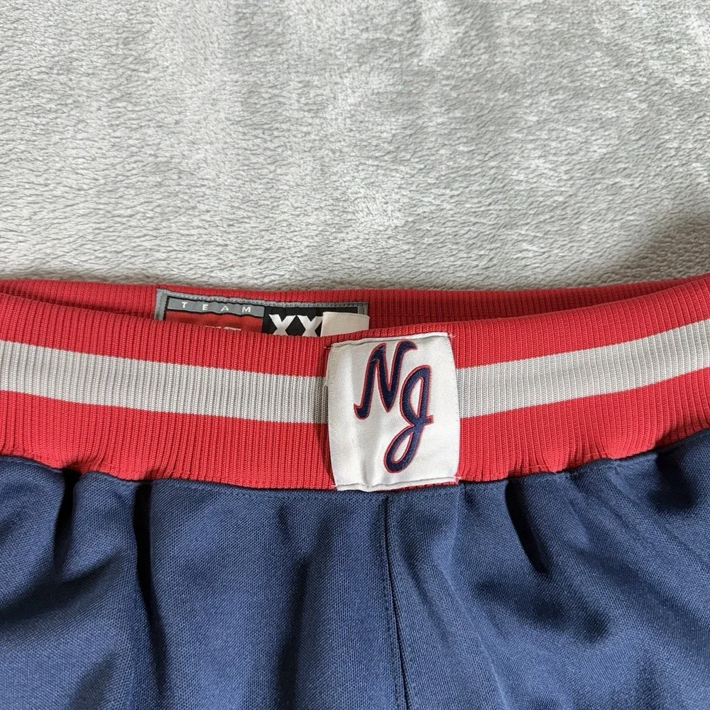 NIKE Team New Jersey Nets Y2K Vintage NBA Warm Up Pants XXL Snap Button Ankle